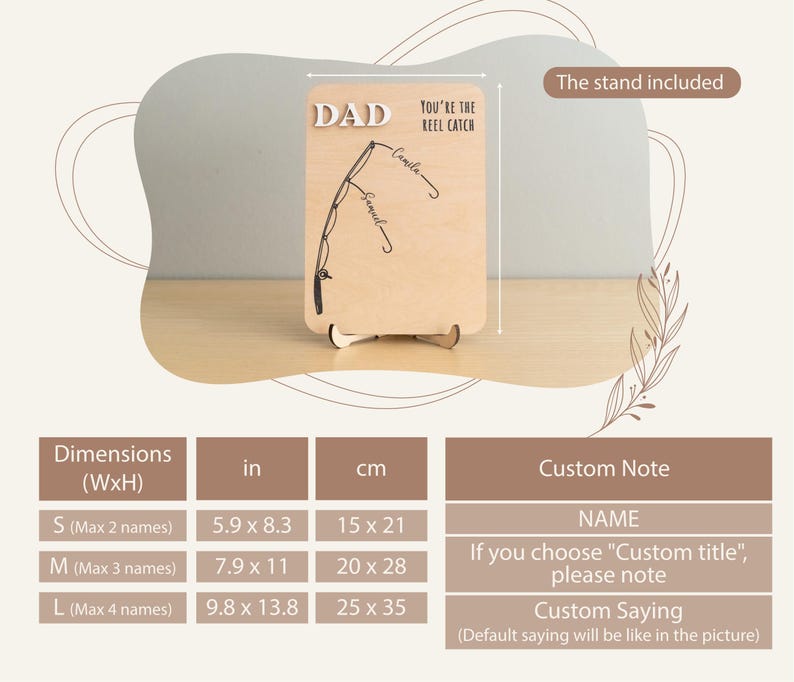Personalized Fishing Handprint Sign for Dad | Custom Father’s Day Gift