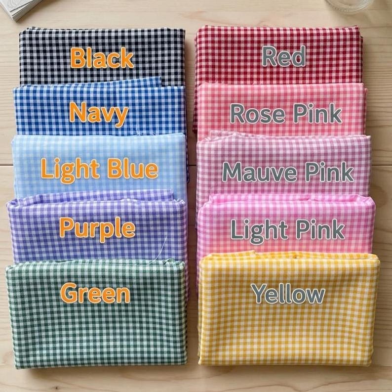 Custom Gingham Check Fabric Patch Varsity Sports Crewneck Sweatshirt