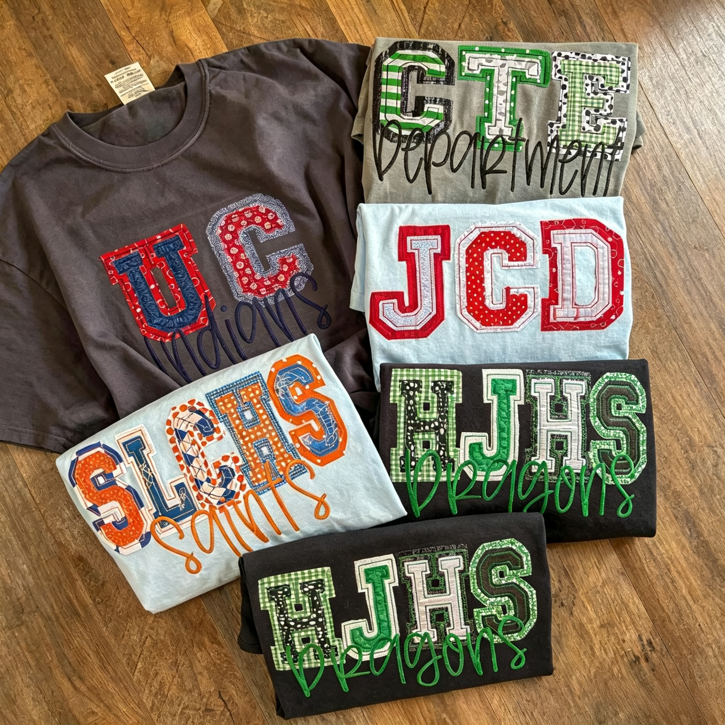 Double Raggy School Spirit tees- new mascot font