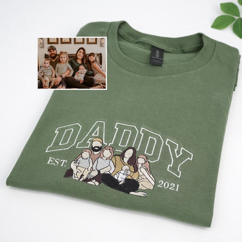 Personalized Embroidered Dad Family Portrait Keepsake