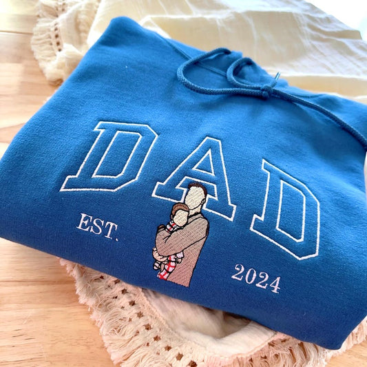 Custom Embroidered Dad Hoodie: Wear Your Precious Bond Forever