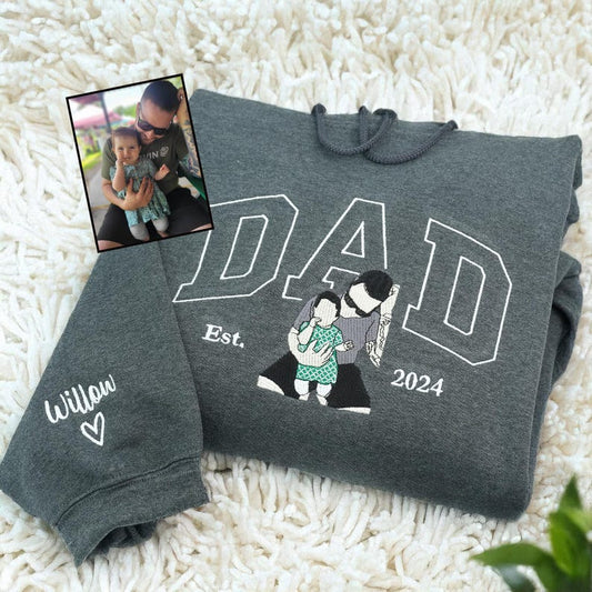 Personalized Embroidered Dad Hoodie: Wear Your Love Close to Heart
