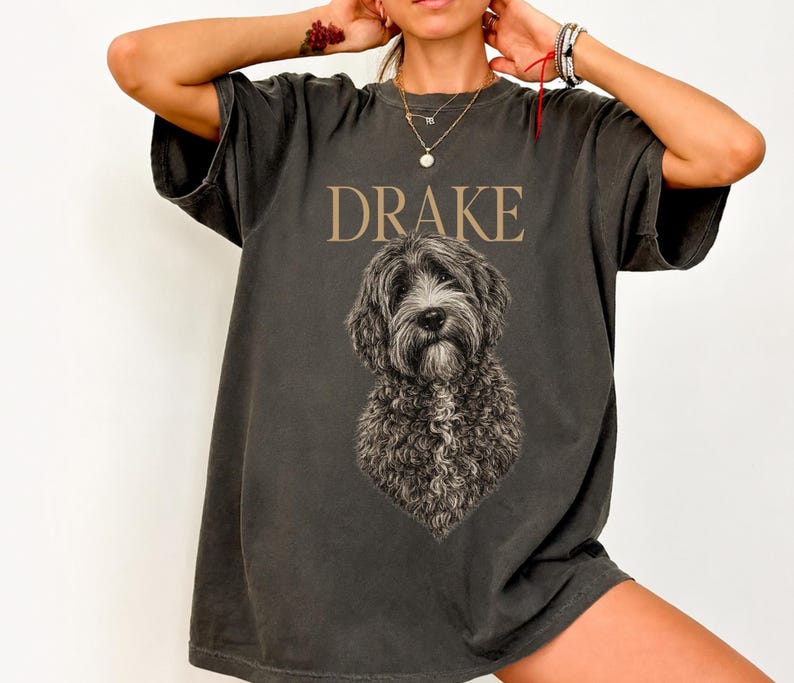 Custom Pet Portrait T-Shirt, Personalized Dog Gift