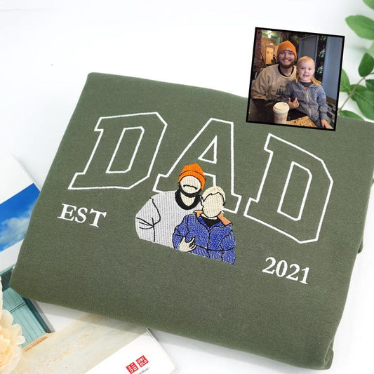 Personalized Embroidered Dad Keepsake: A Wearable Tribute to Fatherhood