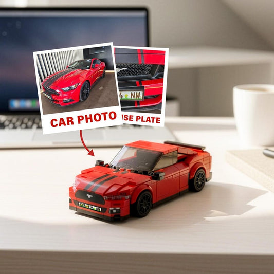 Personalized Photo-to-Car Brick Model, Custom Mini Replica of Your Vehicle