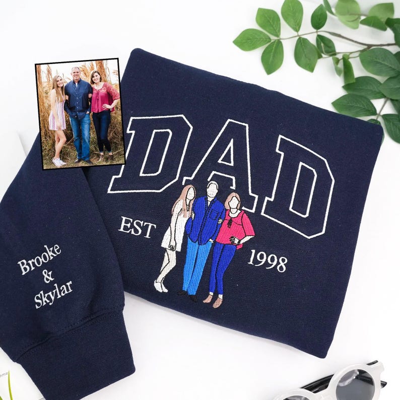 Personalized Embroidered Dad Keepsake: A Wearable Tribute to Fatherhood