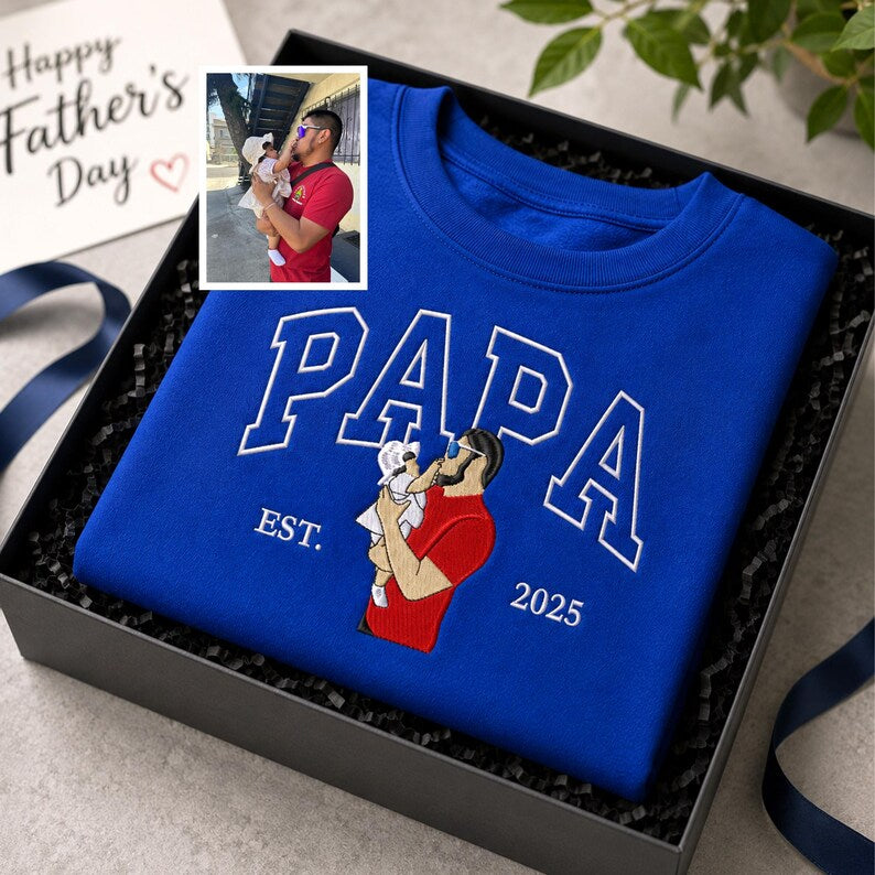 Personalized Embroidered Fatherhood Keepsake: Celebrate Your Bond in Style