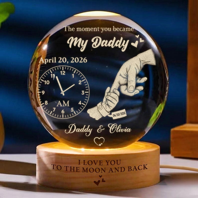 Custom "The Moment You Became My Daddy" Night Light