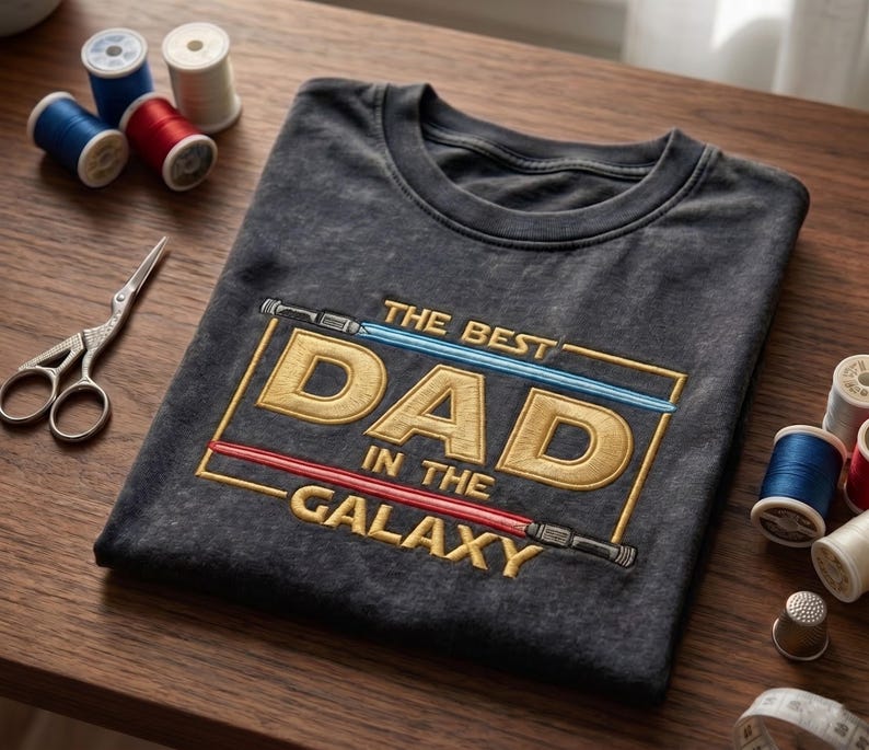 The Best Dad In The Galaxy Embroidered Sweatshirt - Star Wars Inspired Father's Day Gift