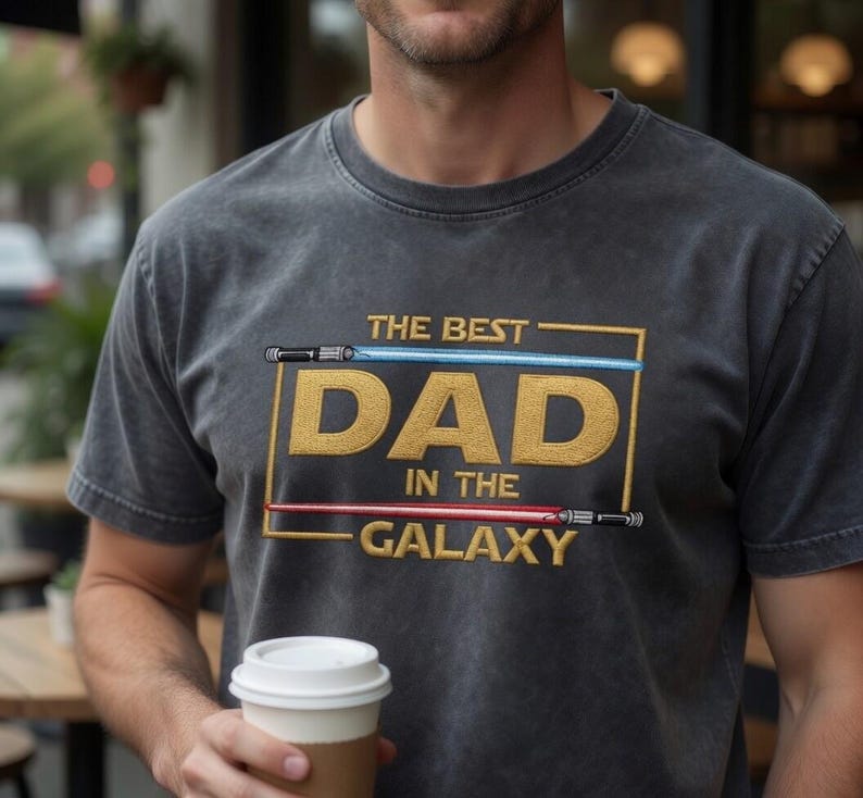 The Best Dad In The Galaxy Embroidered Sweatshirt - Star Wars Inspired Father's Day Gift