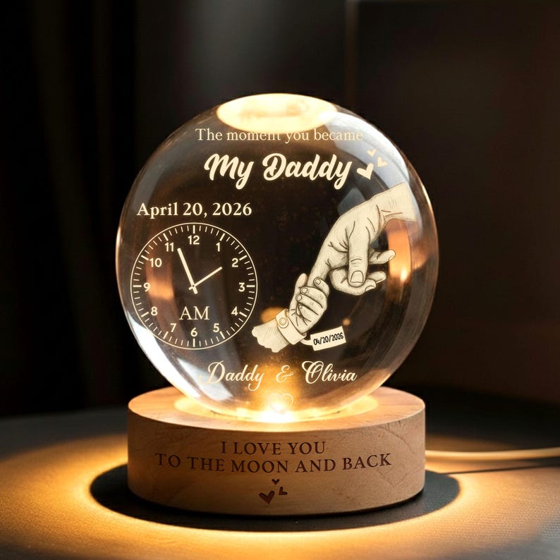 Custom "The Moment You Became My Daddy" Night Light