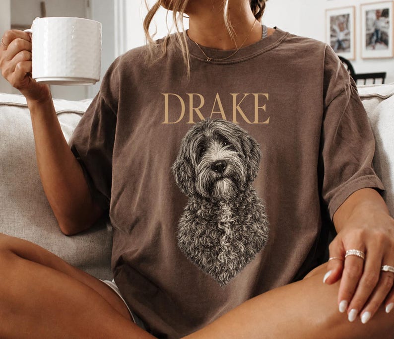 Custom Pet Portrait T-Shirt, Personalized Dog Gift