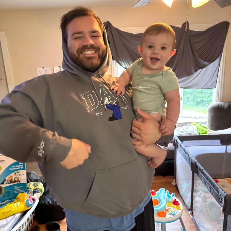 Personalized Embroidered Dad Keepsake: A Wearable Tribute to Fatherhood