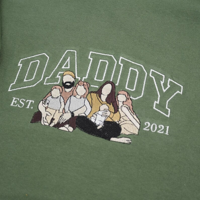Personalized Embroidered Dad Family Portrait Keepsake