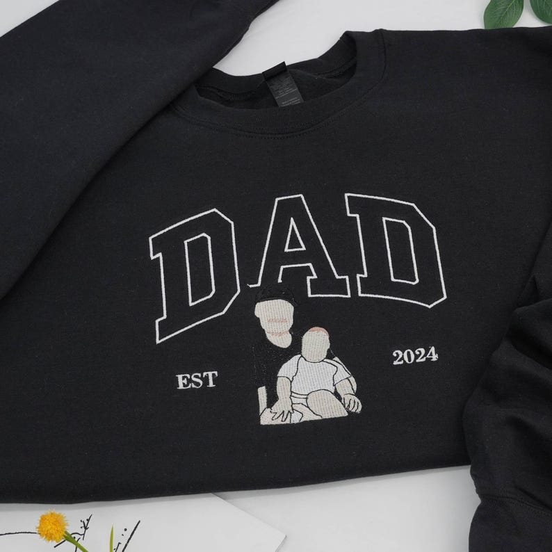 Personalized Father’s Family Portrait Embroidered Gift