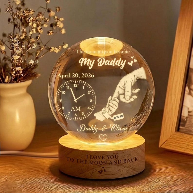 Custom "The Moment You Became My Daddy" Night Light
