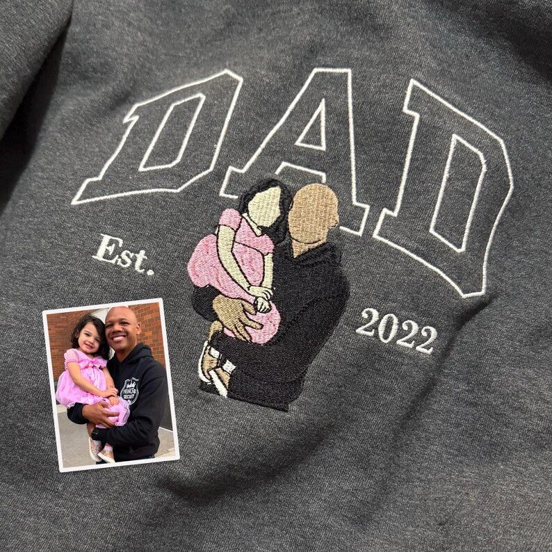 Personalized Embroidered Dad Family Portrait Keepsake