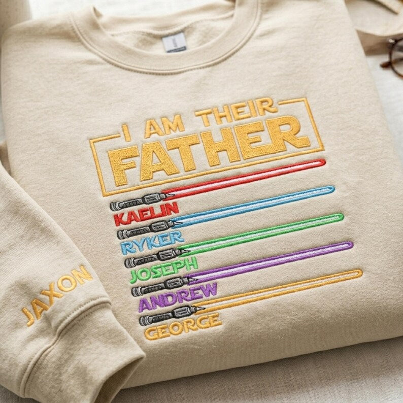 Personalized Star Wars "I Am Their Father" Embroidered Sweatshirt
