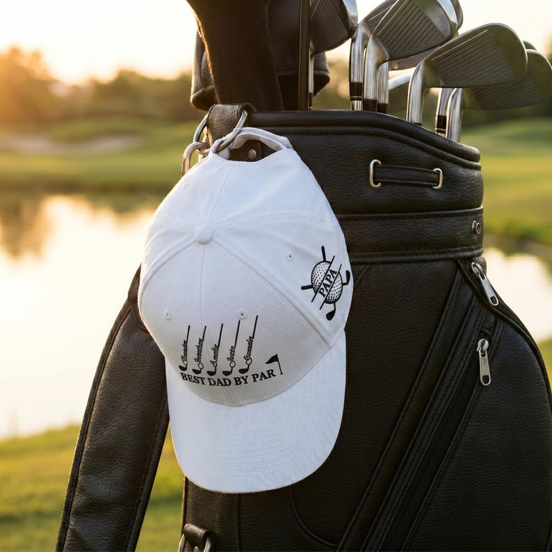 Custom "Best Dad By Par" Golf Hat - Personalized Embroidered Baseball Cap for Dad