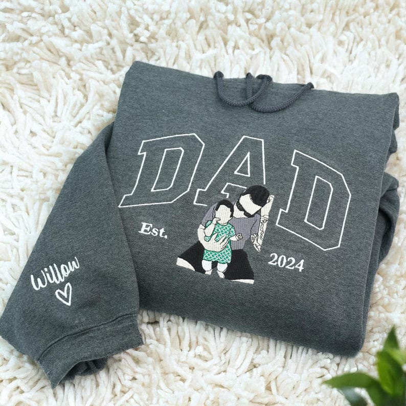 Personalized Embroidered Dad Hoodie: Wear Your Love Close to Heart