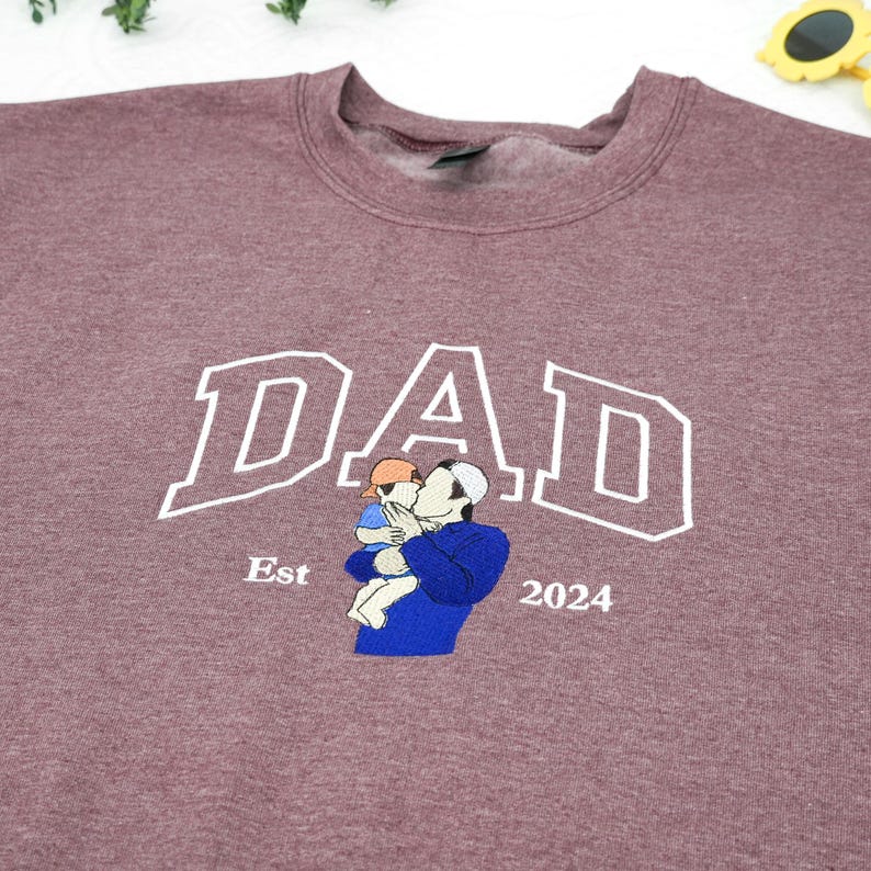 Personalized Embroidered Dad Keepsake: A Wearable Tribute to Fatherhood