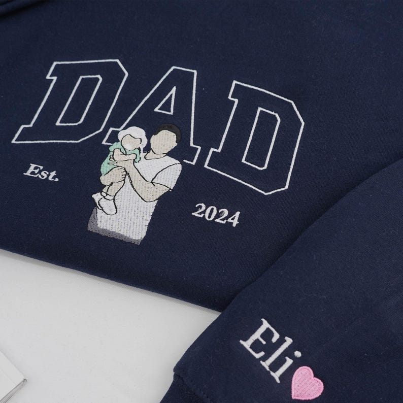 Personalized Father’s Family Portrait Embroidered Gift