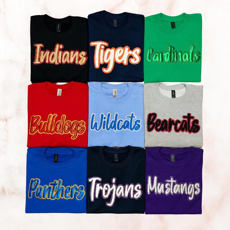 Personalized Spirit Wear Sweatshirt Hoodie: Retro Puff Letters - Glitter Outline