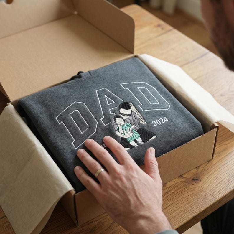 Personalized Embroidered Dad Hoodie: Wear Your Love Close to Heart