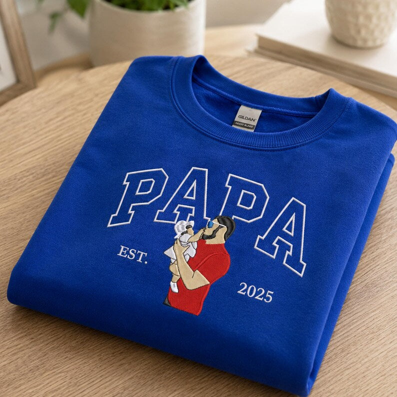 Personalized Embroidered Fatherhood Keepsake: Celebrate Your Bond in Style