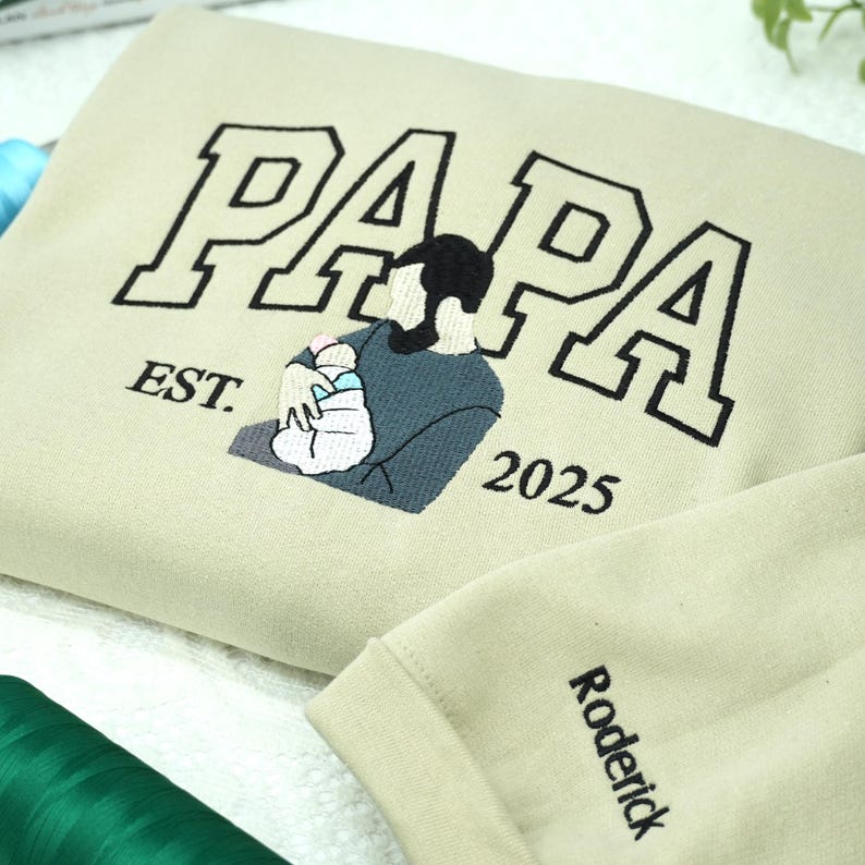 Personalized Embroidered Dad Keepsake: A Wearable Tribute to Fatherhood