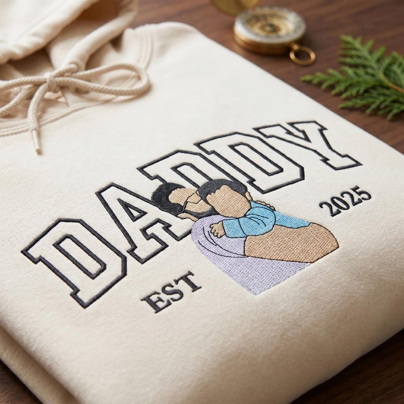 Personalized Embroidered Daddy Hoodie: Wear Your Precious Bond Forever