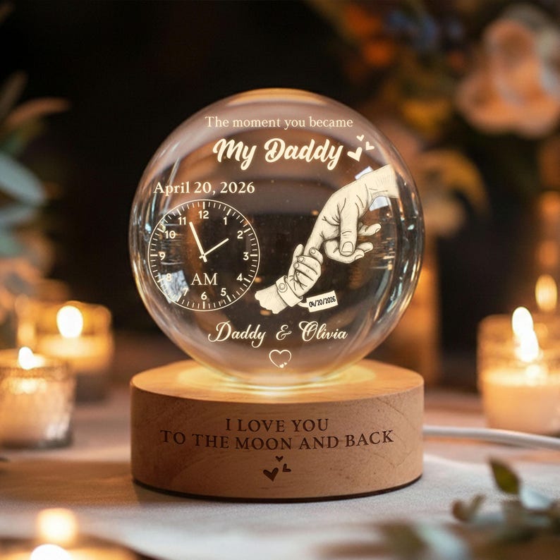 Custom "The Moment You Became My Daddy" Night Light