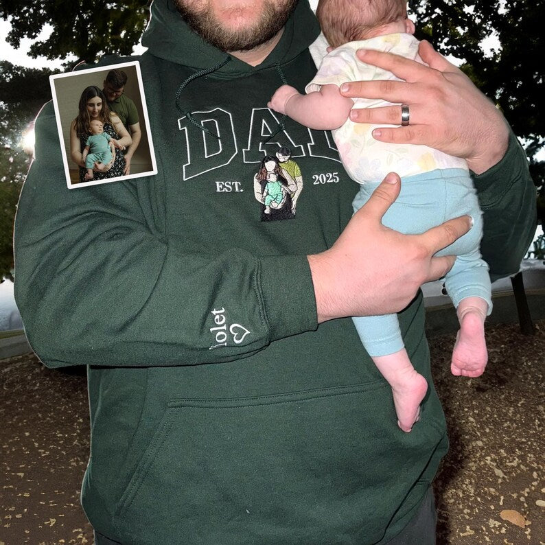Personalized Embroidered Dad Family Portrait Keepsake