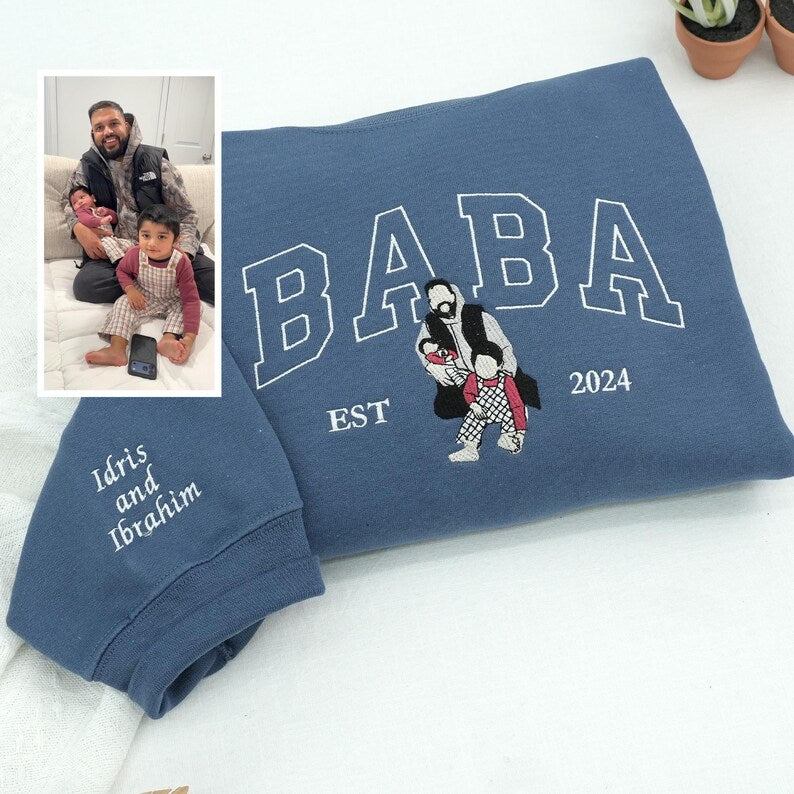 Personalized Embroidered Fatherhood Keepsake: Celebrate Your Bond in Style