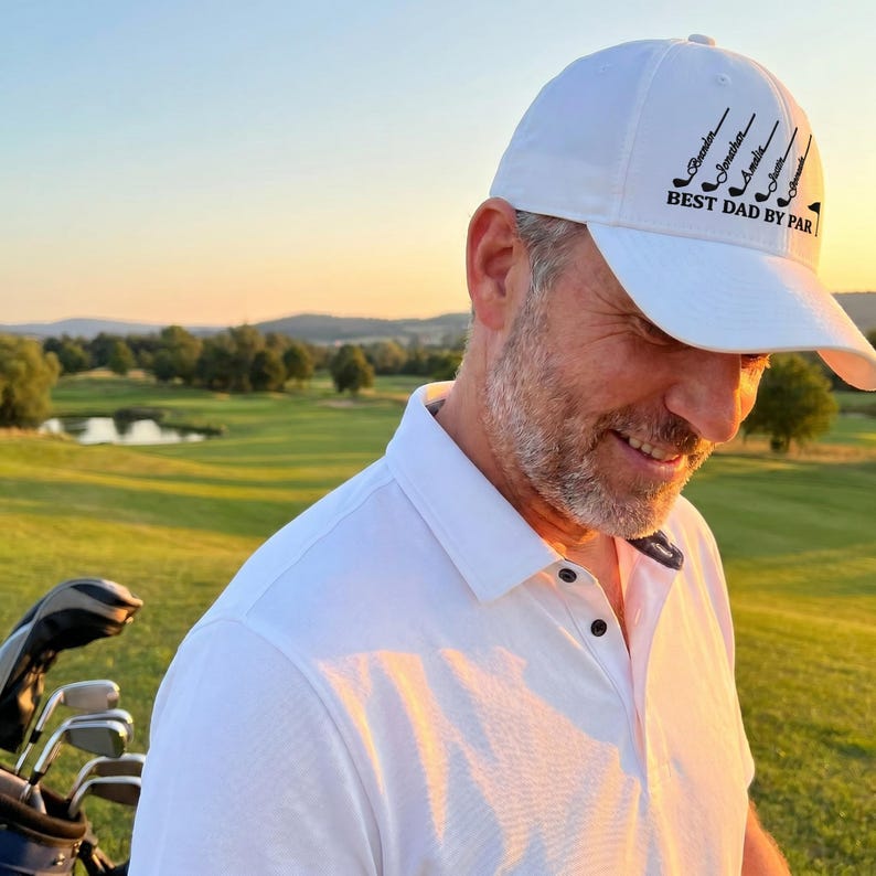 Custom "Best Dad By Par" Golf Hat - Personalized Embroidered Baseball Cap for Dad
