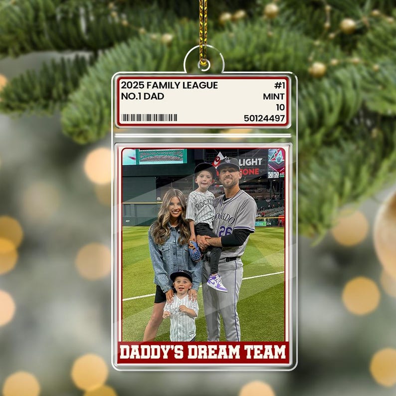 Personalized Graded Baseball Card Family Photo Frame, Custom Father’s Day Gift
