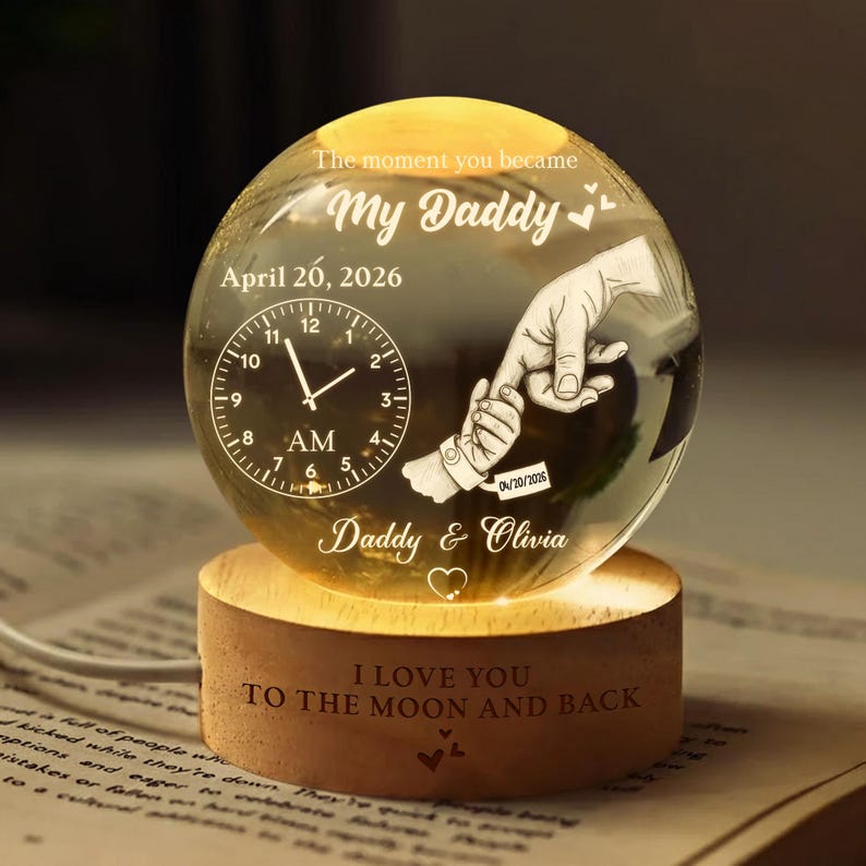 Custom "The Moment You Became My Daddy" Night Light