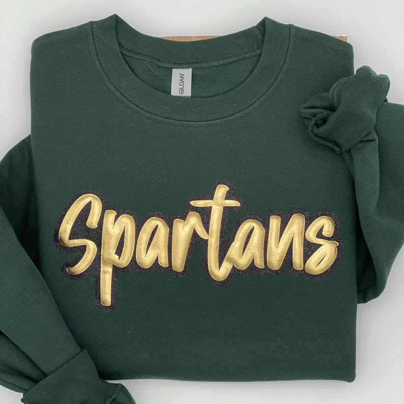 Personalized Spirit Wear Sweatshirt Hoodie: Retro Puff Letters - Glitter Outline