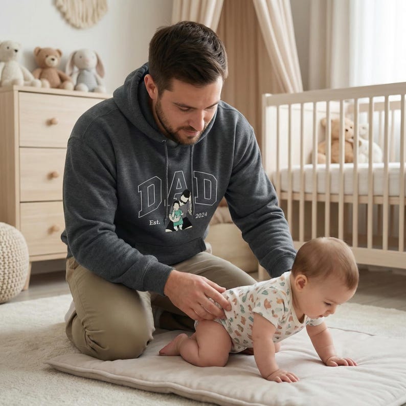 Personalized Embroidered Dad Hoodie: Wear Your Love Close to Heart