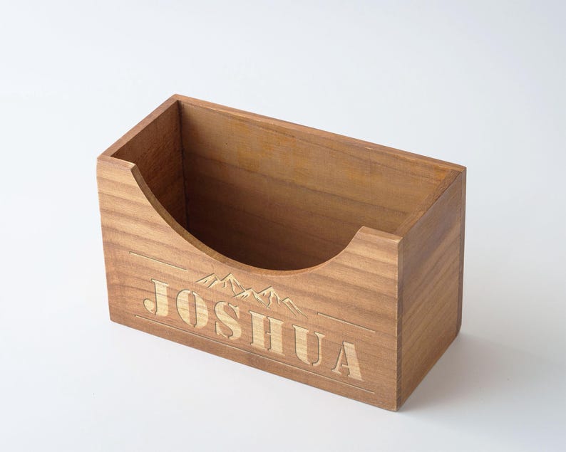 Custom Engraved Wooden Hat Organizer - Personalized Cap Storage Box for Dad