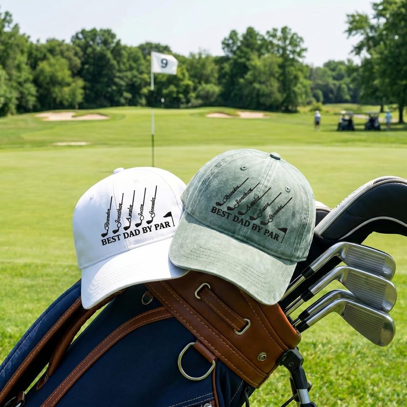 Custom "Best Dad By Par" Golf Hat - Personalized Embroidered Baseball Cap for Dad