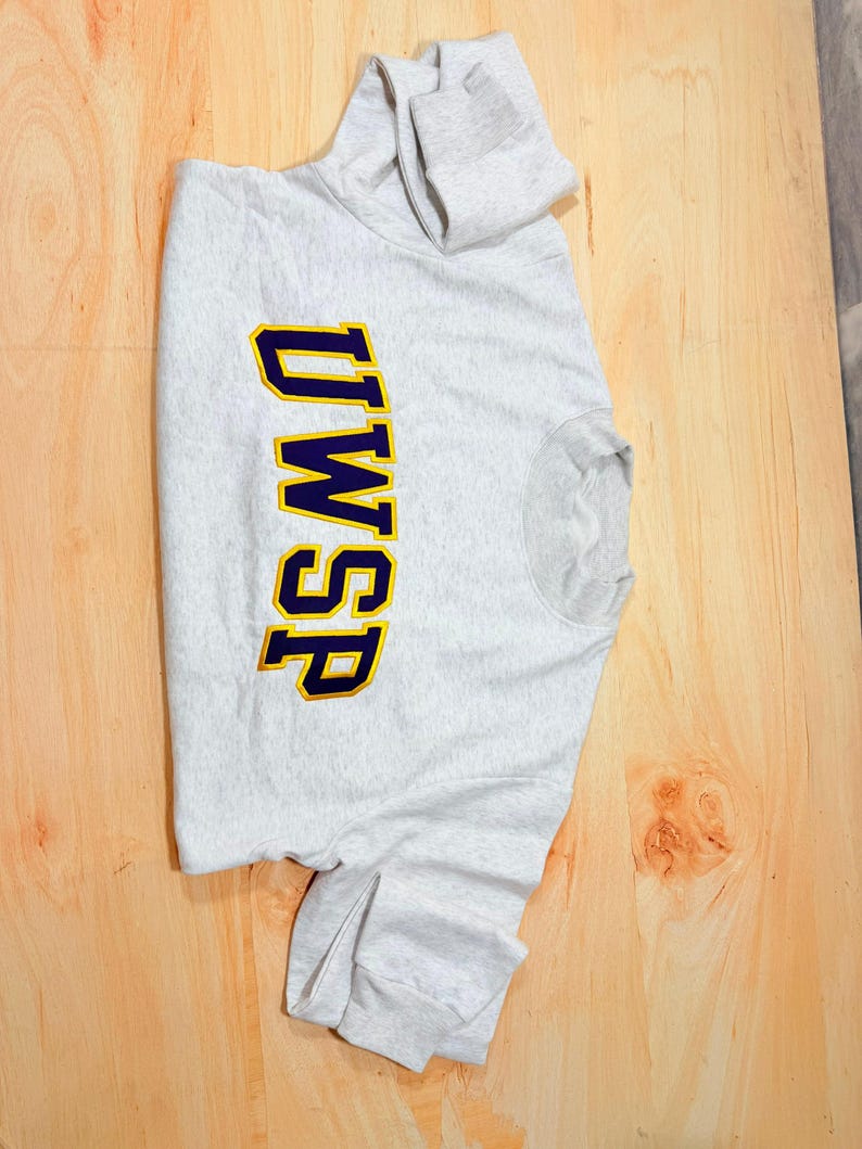 Custom Varsity Letter Applique Crewneck Sweatshirt, Personalized Neck Script University Game Day Pullover