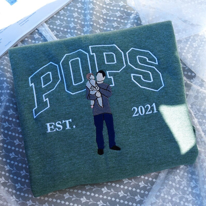 Personalized Embroidered Fatherhood Keepsake: Celebrate Your Bond in Style