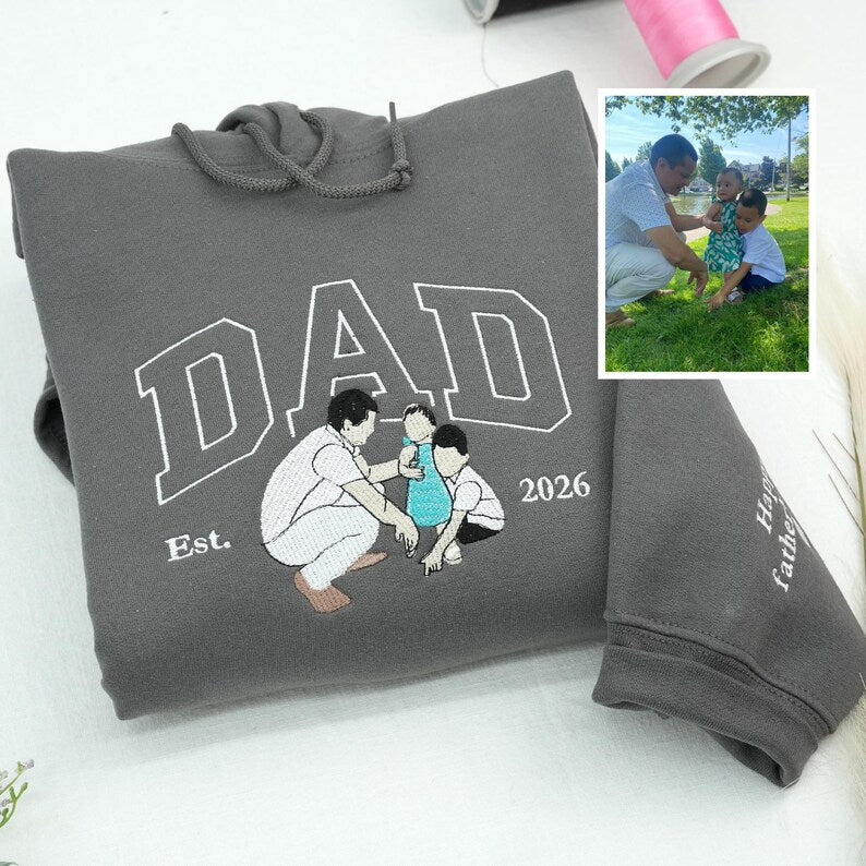 Personalized Embroidered Fatherhood Keepsake: Celebrate Your Bond in Style