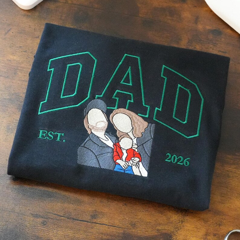 Personalized Embroidered Fatherhood Keepsake: Celebrate Your Bond in Style