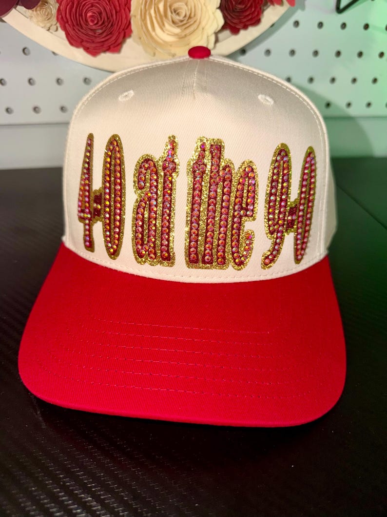 Custom Glitter Rhinestone Script Patch Two Tone Sports Trucker Cap