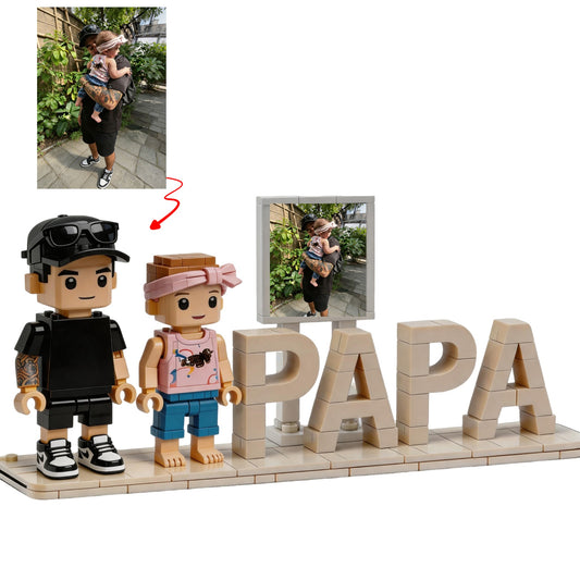 Personalized Custom Photo Figure & 3D Letter Brick Set