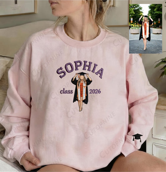 Custom Photo Graduation Sweatshirt | Personalized Name & Year Grad Gift