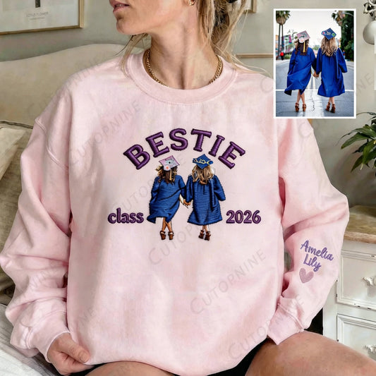 Graduation Bestie Custom Embroidered Sweatshirt