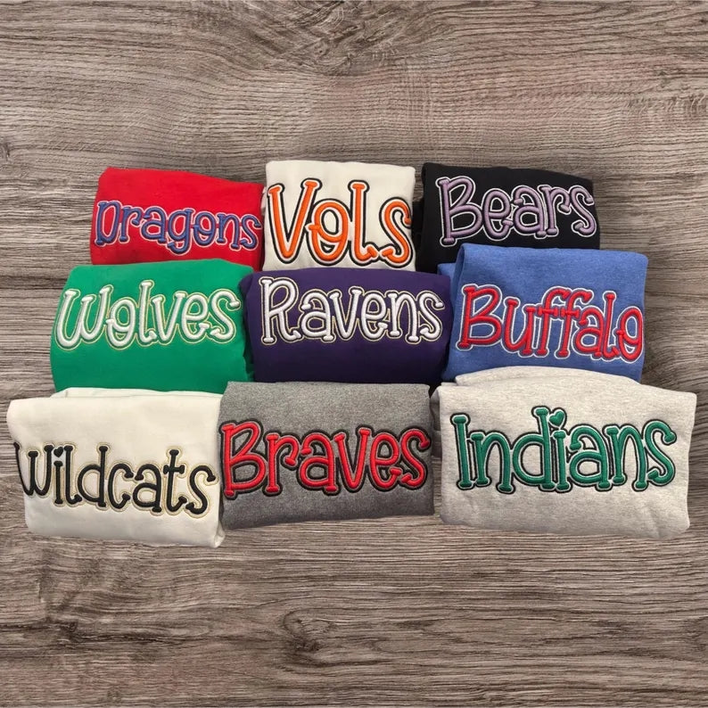 Custom Double Layer 3D Puff Embroidery Sports Crewneck Sweatshirt